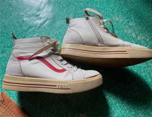 Imported Red Striped High-Top Sneakers