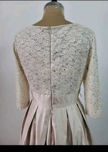 Elegant Lace &amp; Satin Maxi Dress