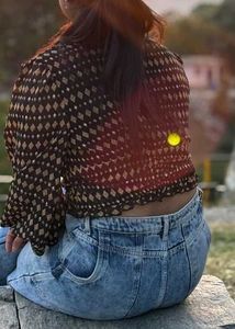 Patterned Sheer Top