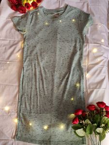 Mint Ribbed T-Shirt Dress