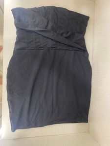 Strap Less Mini Black Dress