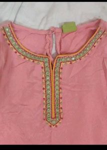 Pink Embroidered Kurta