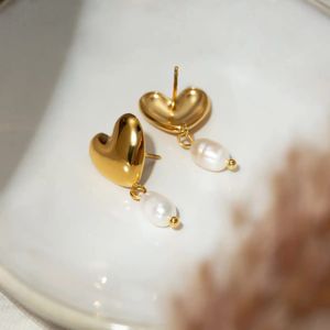 Pearl Drop Earrings Anti-tarnish PVD plated