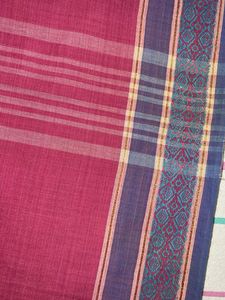 Pink Saree with Blue Border