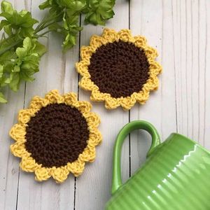 Combo Of 2 Sunflower Coaster For Cups And Glass