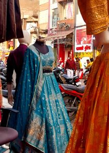 Elegant Blue banarasi Lehenga Choli Set