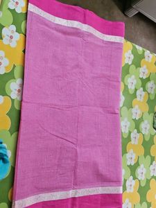 Pink Checked tant Saree