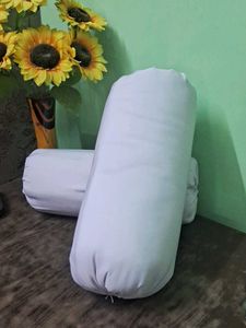 Takiya Pair of White Bolster Pillows Gift 🎁