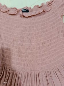 Pink Off-Shoulder Dress
