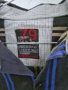 MENS BLACK VERTICAL STRIPED SHIRT