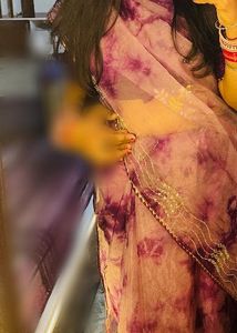 Pink Tie-Dye Saree