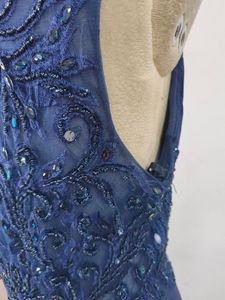 Elegant Navy Blue Embellished Formal Gown