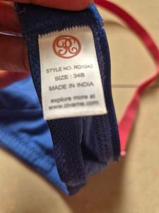 Blue Bra with Red Straps