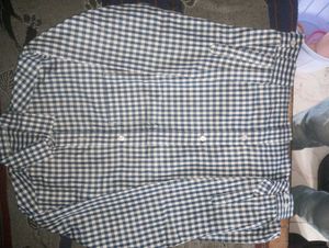 Blue Gingham Button-Down Shirt