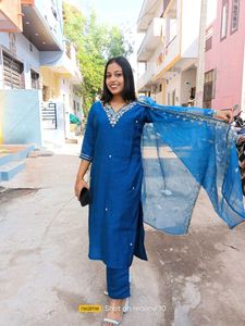 Blue V Neck Suit🖇️❤️