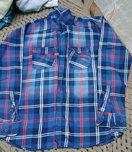 Blue & Red Plaid Casual Shirt