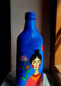 Floral Girl Bottle Art