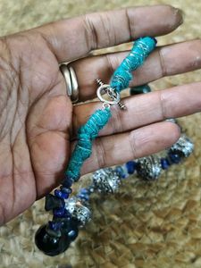 Classy Onyx And Lapis Lazuli Choker