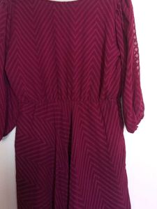 Burgundy Chevron dress