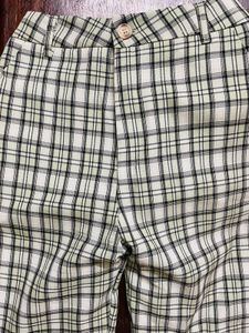 Green Checked Trouser For Women