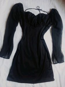 Sheer Sleeve Mini Dress