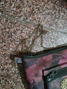 Floral Crossbody Bag with Chain