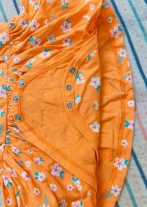 Cute Orange Floral Baby Dress