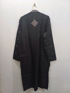 Jamewar Silk Kurta Chudidar Set (Black)