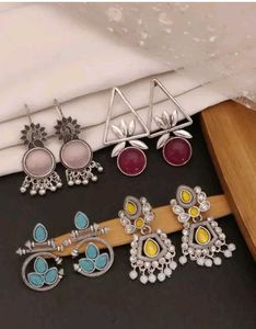Earrings Combo Set - Oxidised