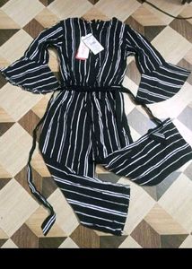 Striped Bell Sleeve Jumpsuit