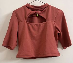 Tokyo Talkies Urban Rust Red Crop Top