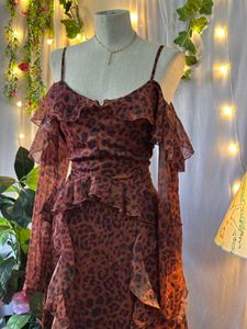 Leopard Print Ruffle Dress