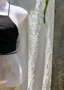I. Black Halter Crop Top