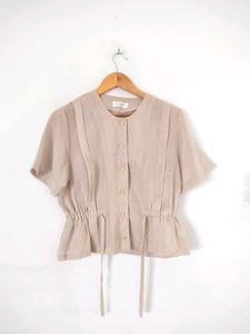 Shirt Top With Clinched Waist