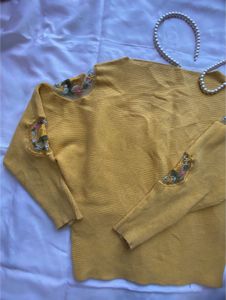 Yellow Embroidered Sweater