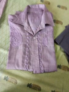 Embroidered Lavender Shirt
