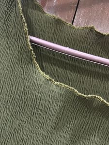 Olive Green Textured Blouse