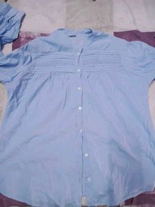 Blue Shirt Top For Women