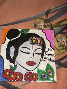 Handmade Krishna Canvas Art