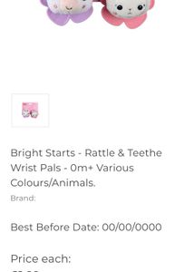 Bright Starts - Rattle &amp; Teethe Wrist Pals - 0m+