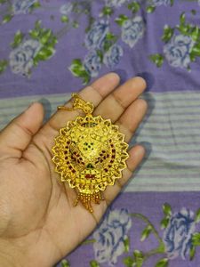Gold Pendant and Earring Set