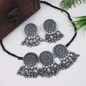 Oxidized Silver Choker Set