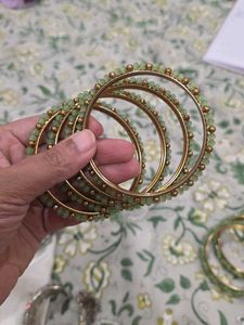 4 Bangle 2 Kada Set Of Green