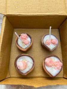box of 4 flower decorated Diya