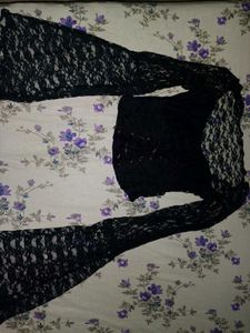 Black Lace Flared Gothic Top