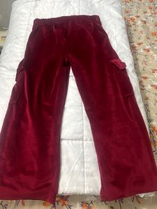 Maroon Velvet trousers