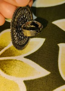 Boho Style Silver Jhumkas And Ring