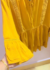 Mustard Bell Sleeve Top