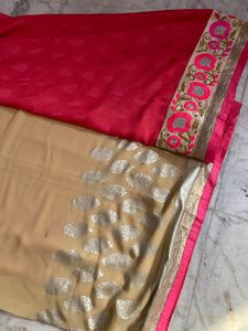Pink Floral Embroidery Saaree