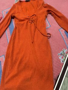 Orange Knit Dress